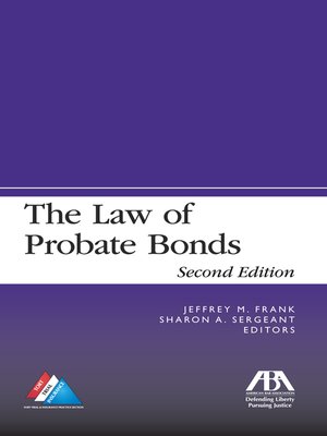 cover image of The Law of Probate Bonds